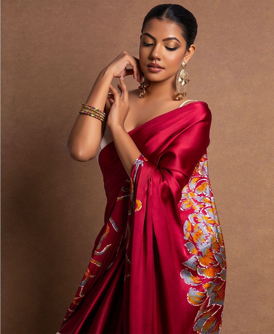 Mystic Bloom Digital Saree